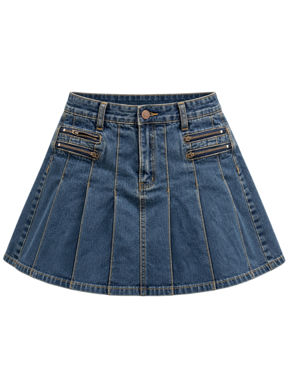 Women's Juniors Mina Buy Funny Denim Mini Skirt, Size L, Blue
365